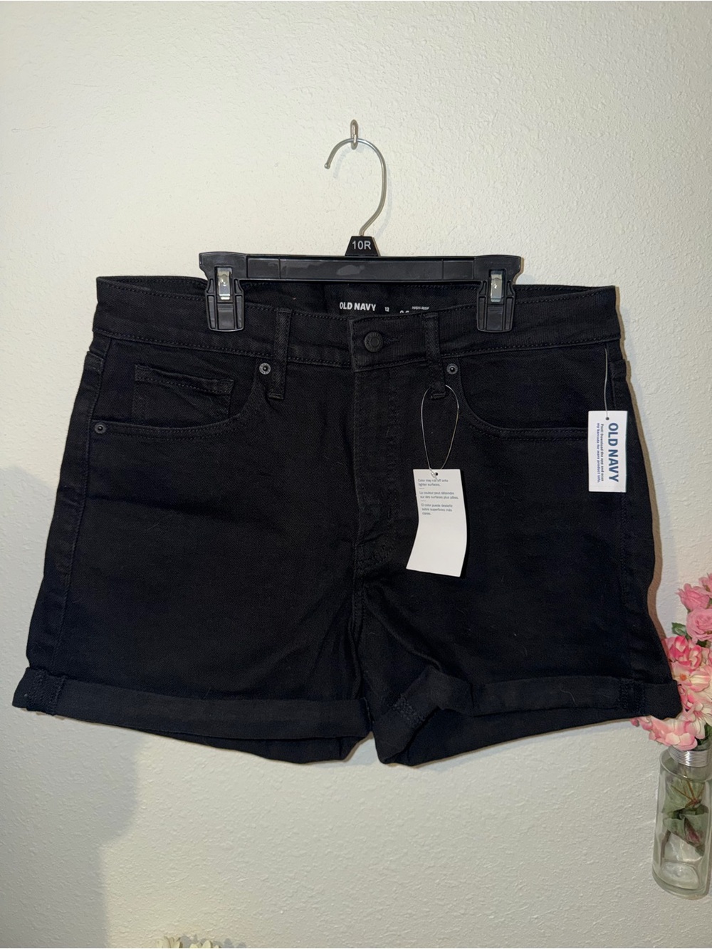 Old Navy Black Denim Roll-Hem Women's Shorts
